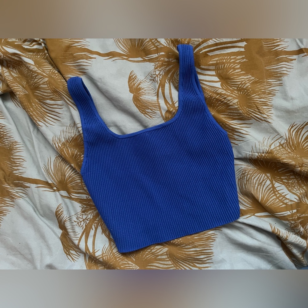 Babaton sculpt knit squareneck cropped xs